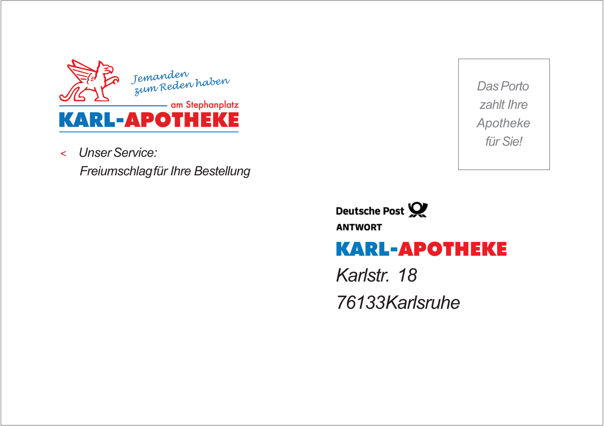 Freiumschlag Karl Apotheke