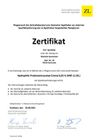 Zertifikat Hydrophile Prednisolonacetat-Creme 0,25 % (NRF 11.35.)